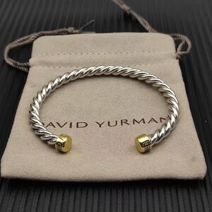Elegant David Yurman Silver and Gold Bracelet